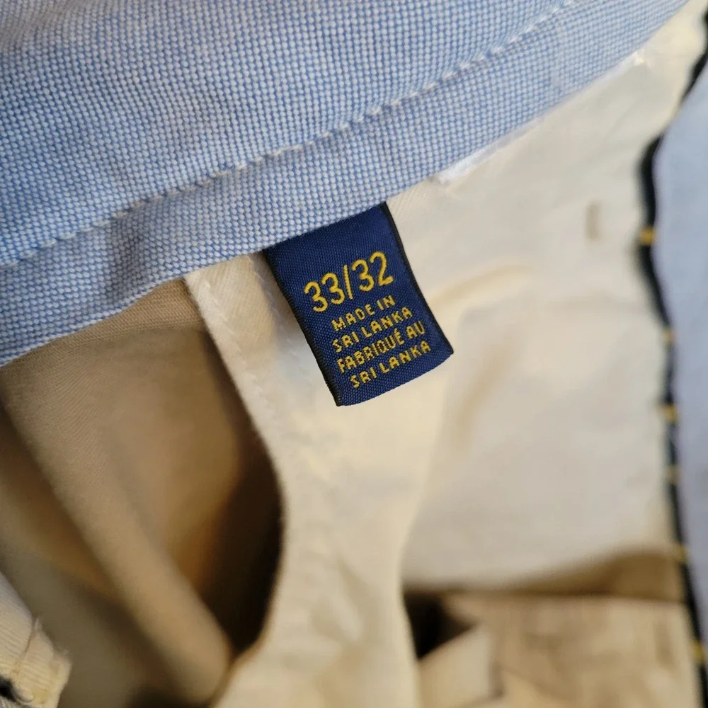 POLO RALPH LAUREN MENS 33X30 STRETCH STRAIGHT FIT PANTS VARSITY OG COLLECTION